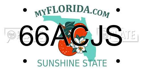 66ACJS Florida License Plate