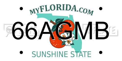 66AGMB Florida License Plate