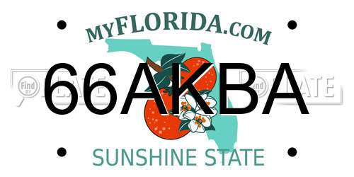 66AKBA Florida License Plate