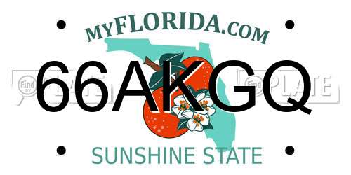 66AKGQ Florida License Plate