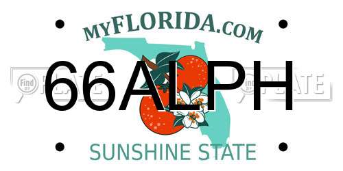 66ALPH Florida License Plate