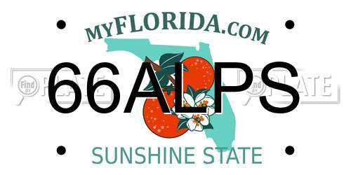 66ALPS Florida License Plate