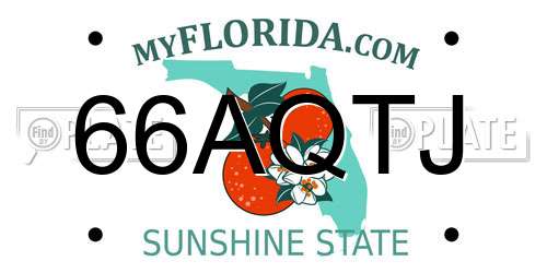 66AQTJ Florida License Plate