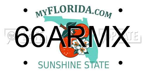 66ARMX Florida License Plate