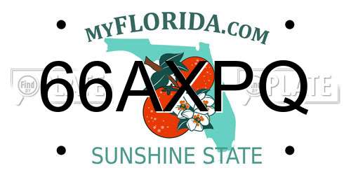 66AXPQ Florida License Plate