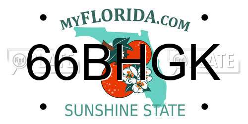 66BHGK Florida License Plate
