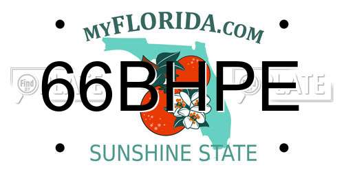 66BHPE Florida License Plate
