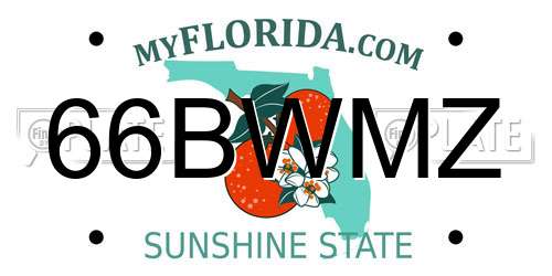 66BWMZ Florida License Plate
