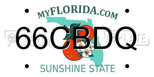 66CBDQ Florida License Plate