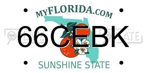66CEBK Florida License Plate