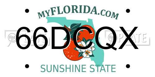 66DCQX Florida License Plate