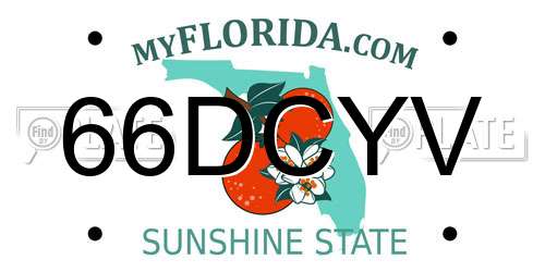 66DCYV Florida License Plate
