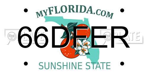 66DFER Florida License Plate
