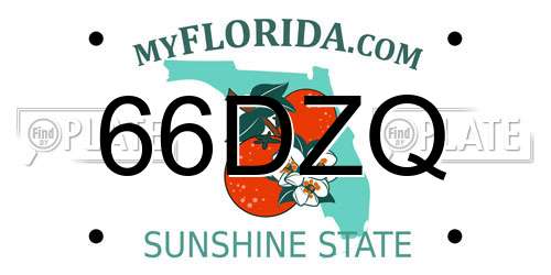 66DZQ Florida License Plate