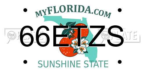 66ETZS Florida License Plate