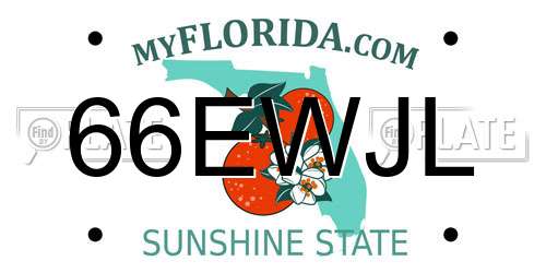 66EWJL Florida License Plate
