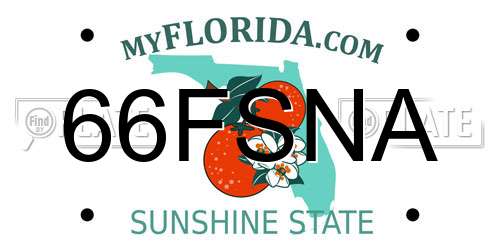 66FSNA Florida License Plate