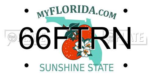 66FTRN Florida License Plate