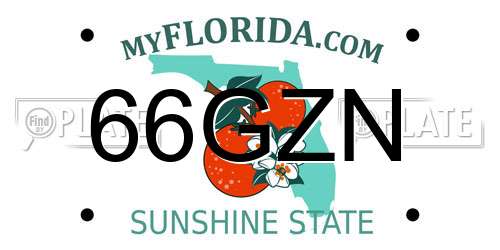 66GZN Florida License Plate