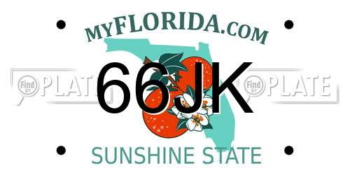66JK Florida License Plate