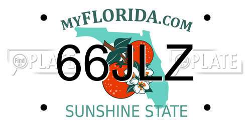 66JLZ Florida License Plate