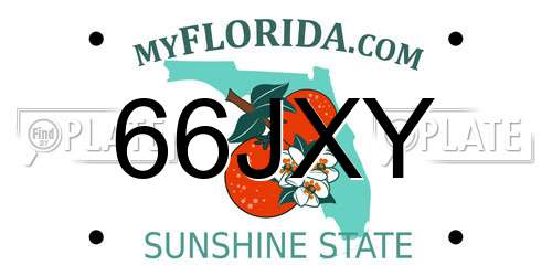 66JXY Florida License Plate