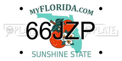 66JZP Florida License Plate