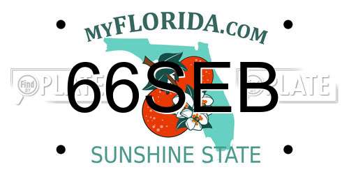 66SEB Florida License Plate