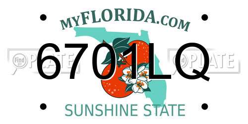 6701LQ Florida License Plate