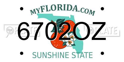 6702OZ Florida License Plate