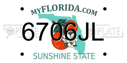 6706JL Florida License Plate
