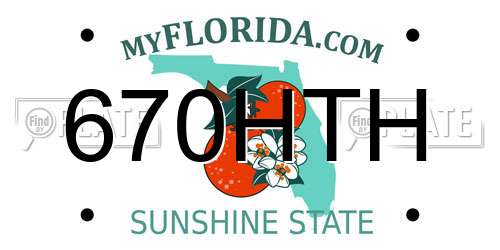 670HTH Florida License Plate