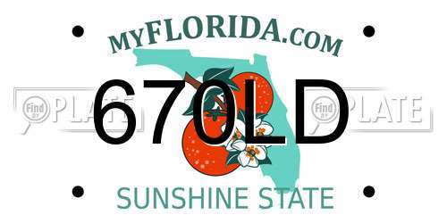 670LD Florida License Plate