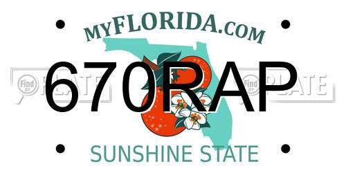 670RAP Florida License Plate