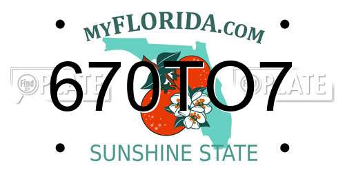 670TO7 Florida License Plate