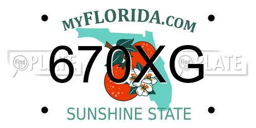 670XG Florida License Plate