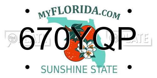 670YQP Florida License Plate