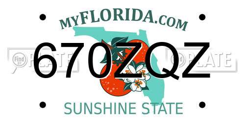 670ZQZ Florida License Plate