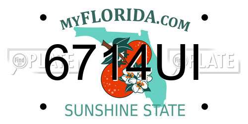 6714UI Florida License Plate