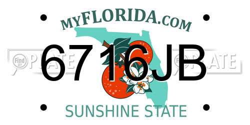 6716JB Florida License Plate
