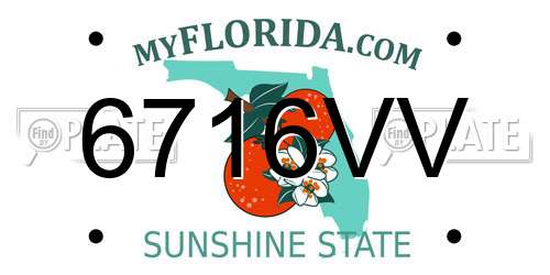 6716VV Florida License Plate