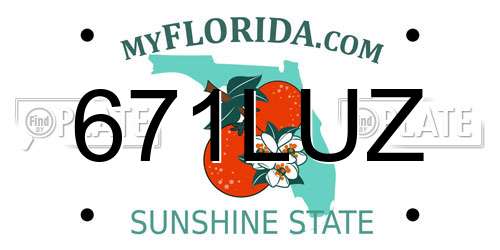 671LUZ Florida License Plate