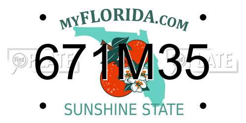 671M35 Florida License Plate