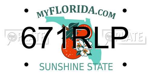 671RLP Florida License Plate
