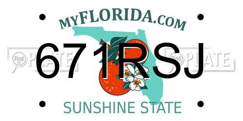 671RSJ Florida License Plate