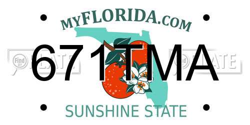 671TMA Florida License Plate