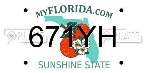 671YH Florida License Plate