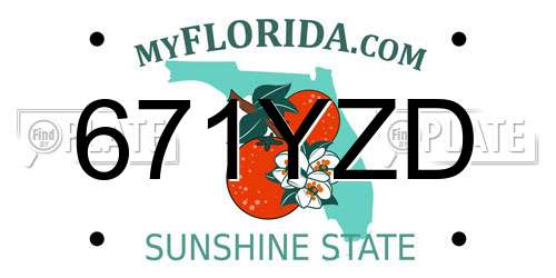 671YZD Florida License Plate
