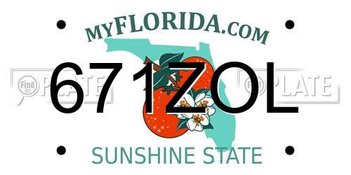 671ZOL Florida License Plate