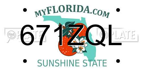 671ZQL Florida License Plate